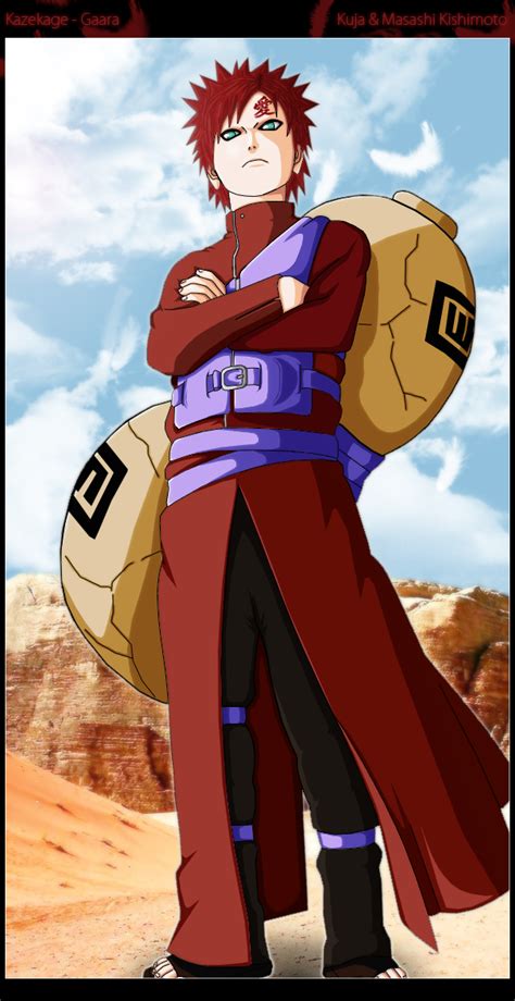 Gaara protegiendo a su aldea como Kazekage
