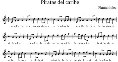 Partitura musical con temática de piratas