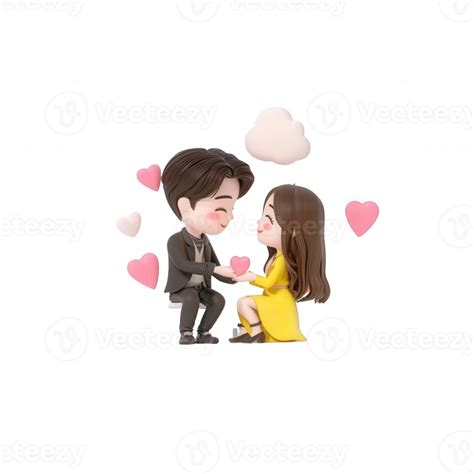 Dos personajes expresando afecto en un entorno romántico