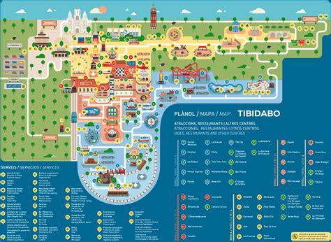 Mapa del parque de atracciones con puntos de interés