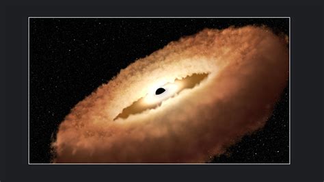 Ilustración de un agujero negro con rocas siendo atraídas