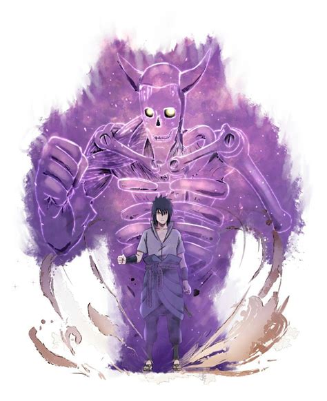 Ilustración conceptual del Susanoo de Sasuke