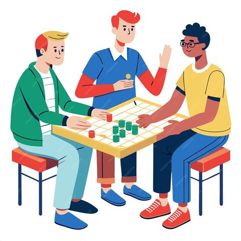 Ilustración de un grupo de hombres jugando a 
