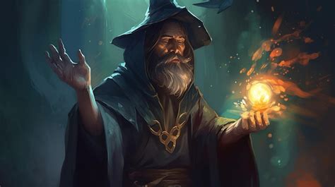 Ilustración de un mago lanzando un hechizo de encantamiento sobre un objeto