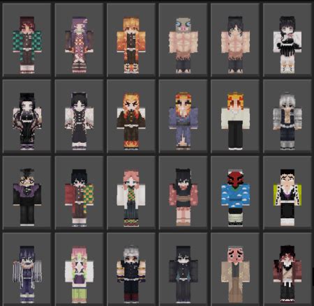 Personaje de Minecraft con una skin de Kimetsu no Yaiba
