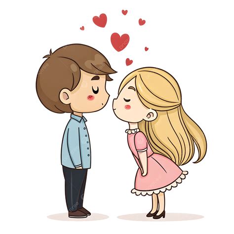 Ilustración de un beso romántico en estilo anime