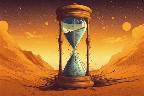 Ilustración de un reloj de arena con arena fluyendo hacia arriba, simbolizando el retroceso del tiempo.
