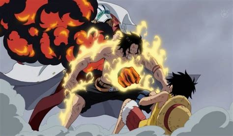 Portgas D. Ace enfrentándose a Akainu