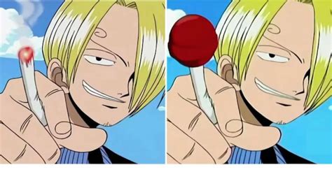 Sanji fumando un cigarrillo con su característico estilo