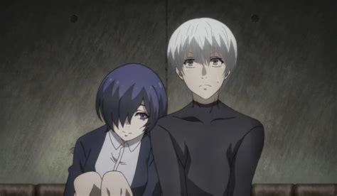 Ilustración de Kaneki y Touka compartiendo un momento tierno.