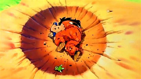La muerte de Yamcha a manos de un Saibaiman