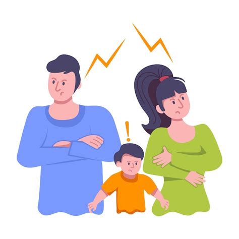 Ilustración de personajes de webtoon en conflicto familiar