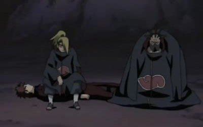 Ilustración del enfrentamiento entre Deidara y Gaara