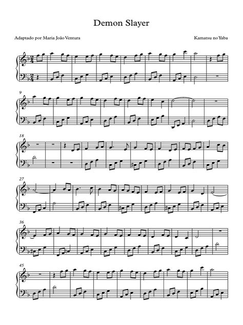 Partitura musical de Demon Slayer