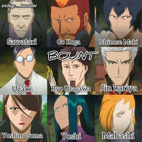 Ilustración de varios Bounts de Bleach