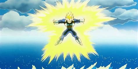 Vegeta acumulando energía para el Kamehameha