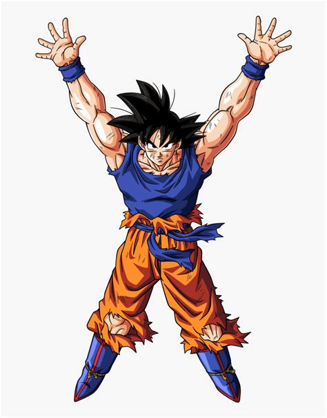 Ilustración de Goku levantando los brazos para invocar la Genki-dama