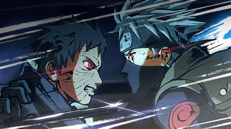 Obito y Kakashi luchando juntos