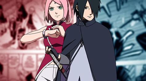 Sasuke y Sakura reconciliándose después de la guerra