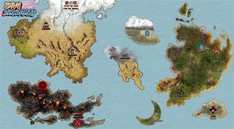 Mapa de las naciones shinobi principales