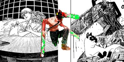 Himeno vomitando en la boca de Denji en el manga Chainsaw Man