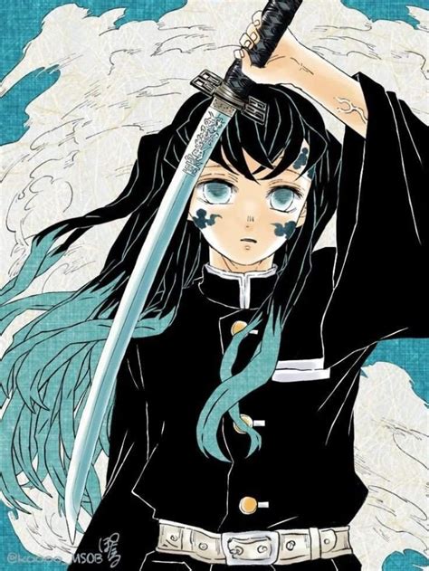 Ilustración de Muichiro Tokito activando su Marca de Cazador