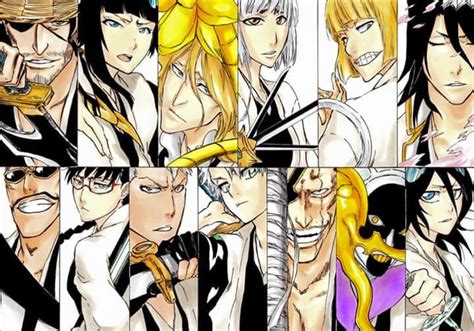 Ilustración de los Capitanes de las 13 Divisiones de Bleach