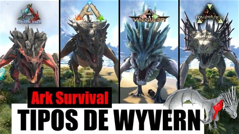 Ilustración comparativa de los diferentes tipos de Wyverns en Ark: Survival Evolved