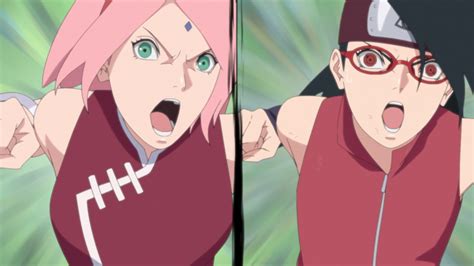 Sarada confrontando a Sakura