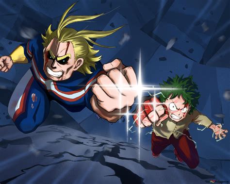 Izuku Midoriya y All Might de My Hero Academia