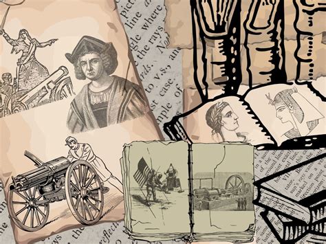 Ilustración de personajes históricos en un contexto romántico