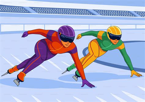Patinadores artísticos compitiendo en una pista de hielo