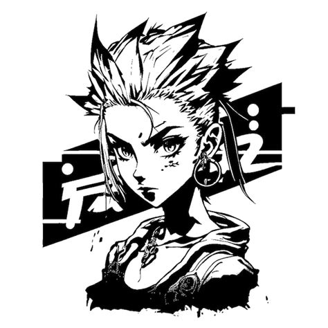 ilustración de un personaje de manga con aura oscura