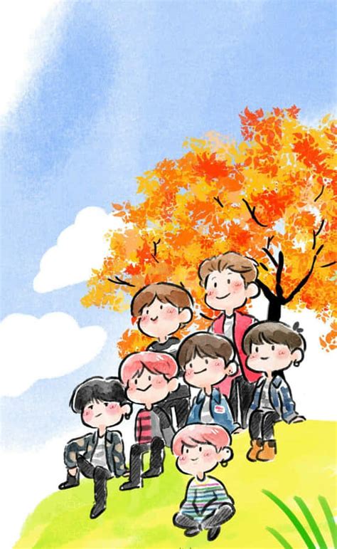 Captura de pantalla de una galería de fanart de BTS en línea