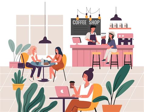 Reunión de los personajes en la cafetería
