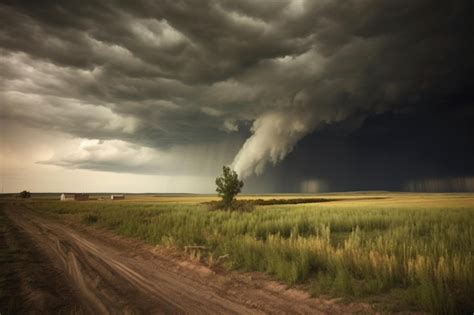 Nube de tormenta sobre un paisaje desolado