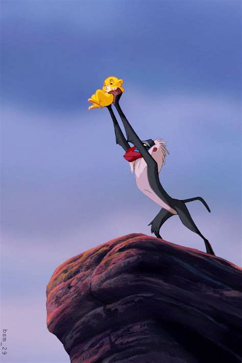 Ilustración de Rafiki presentando a Simba.