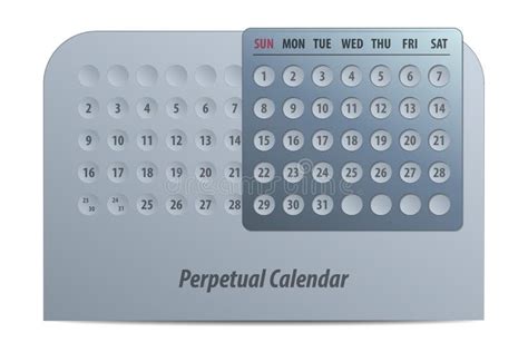 Ilustración de un calendario perpetuo con temática romántica