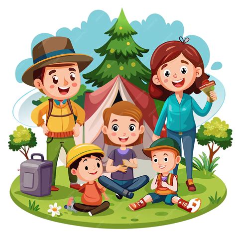 Familia en un bosque