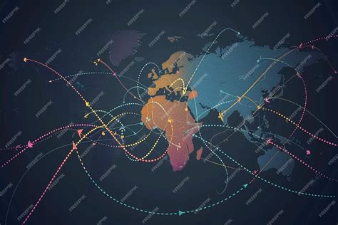 Mapa del mundo con rutas de envío