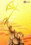 Ilustración de Escanor utilizando el poder de Rhitta