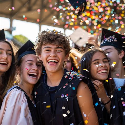 Un grupo de jóvenes ninjas celebrando su graduación.