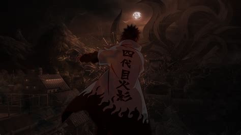 Minato Namikaze luchando contra Kurama (Kyūbi)
