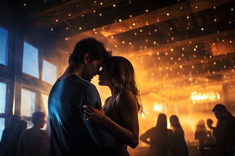 Pareja joven en una discoteca