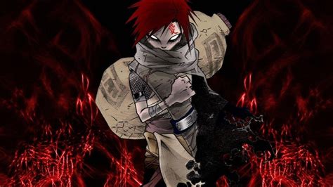 Escena de combate de Gaara donde su arena se ve afectada por el agua.