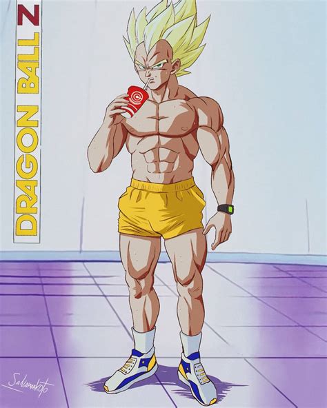 Vegeta entrenando intensamente