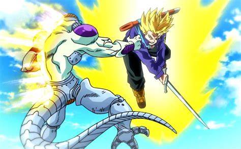 Trunks del Futuro enfrentándose a Freezer