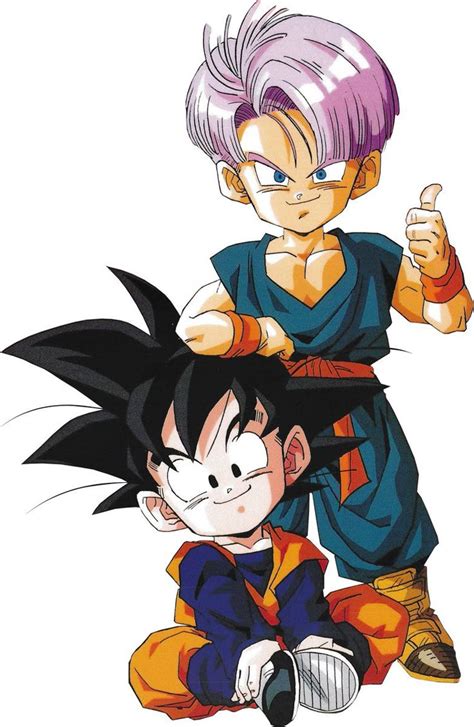 Trunks niño y Goten entrenando