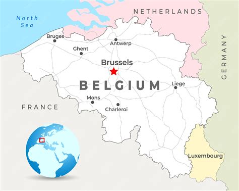 Mapa de Bruselas destacando la ubicación del Manneken Pis