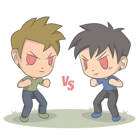 Ilustración de personajes de anime peleando